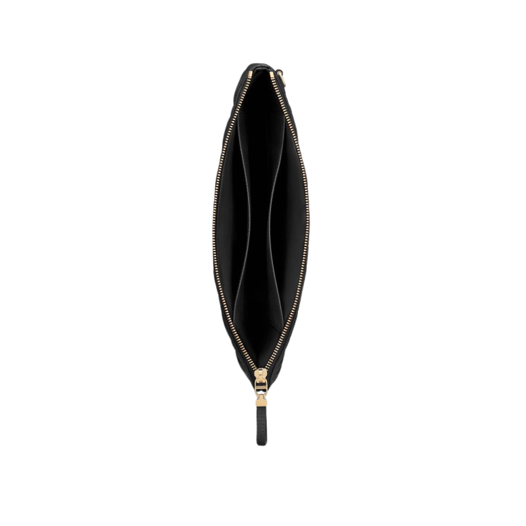 Dior Caro Daily Pouch Black Supple Cannage Calfskin Large