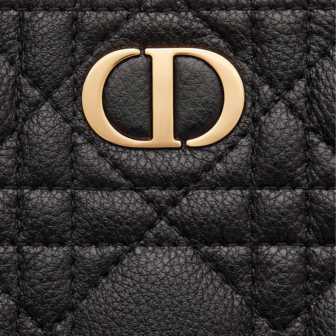 Dior Caro Daily Pouch Black Supple Cannage Calfskin Large