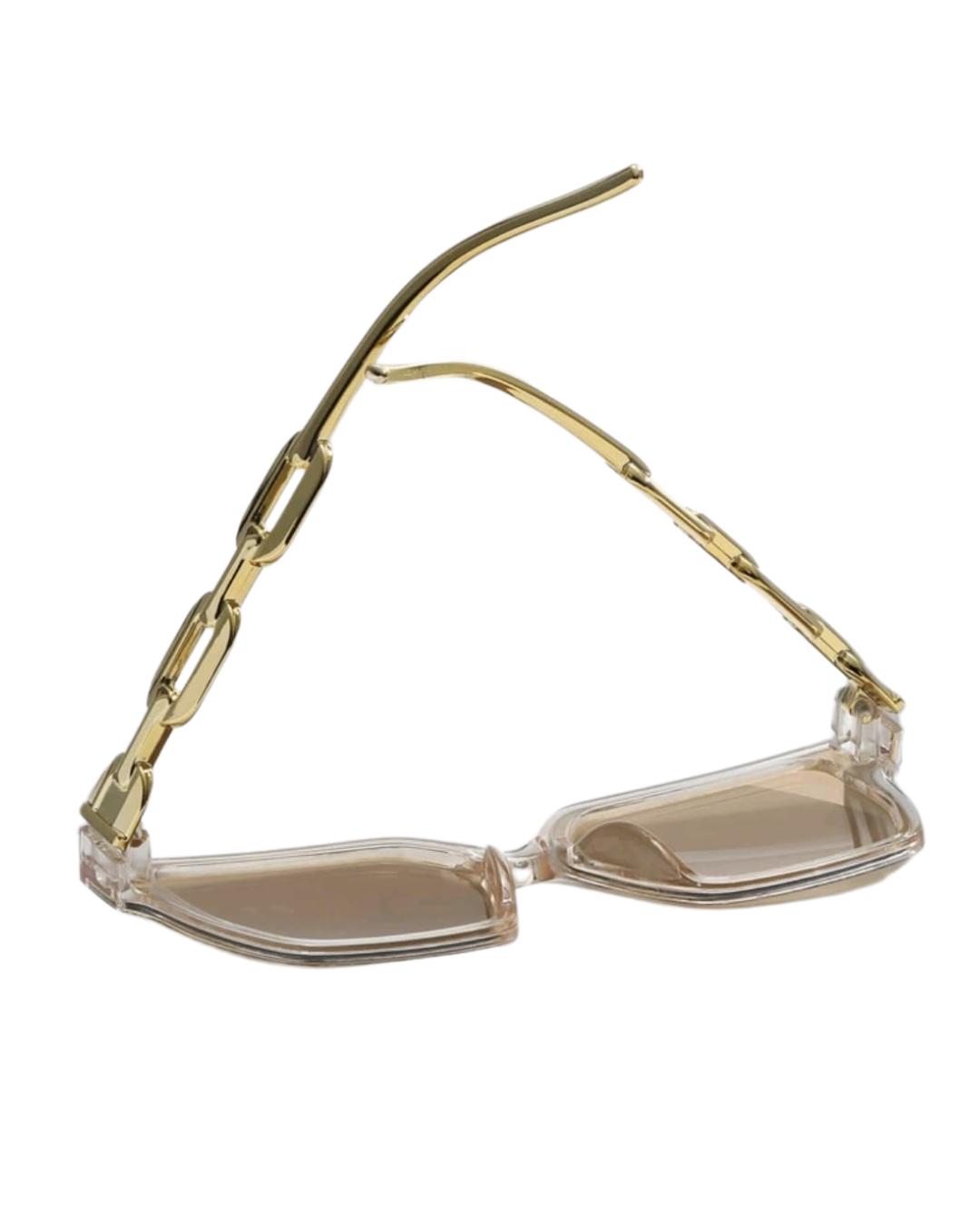 Oversized Square Frame Tinted Lens Glasses For Women