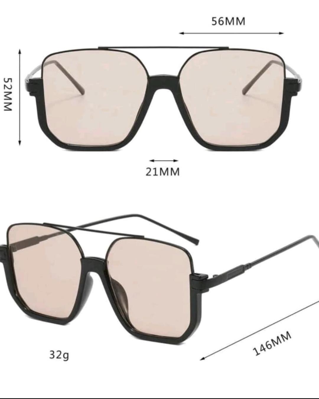 Brown Transparent Black Frame Glasses For Women