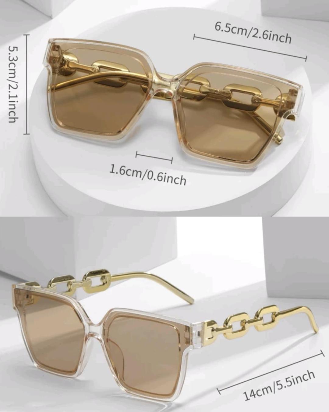 Oversized Square Frame Tinted Lens Glasses For Women