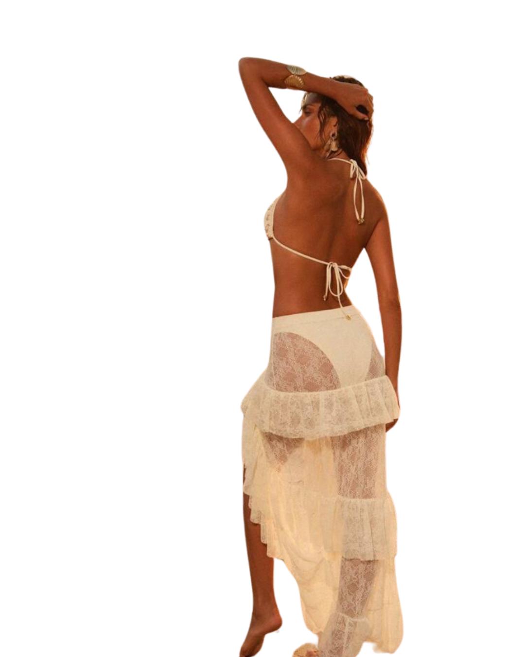 Chic White Swimsuit With Cover-Up