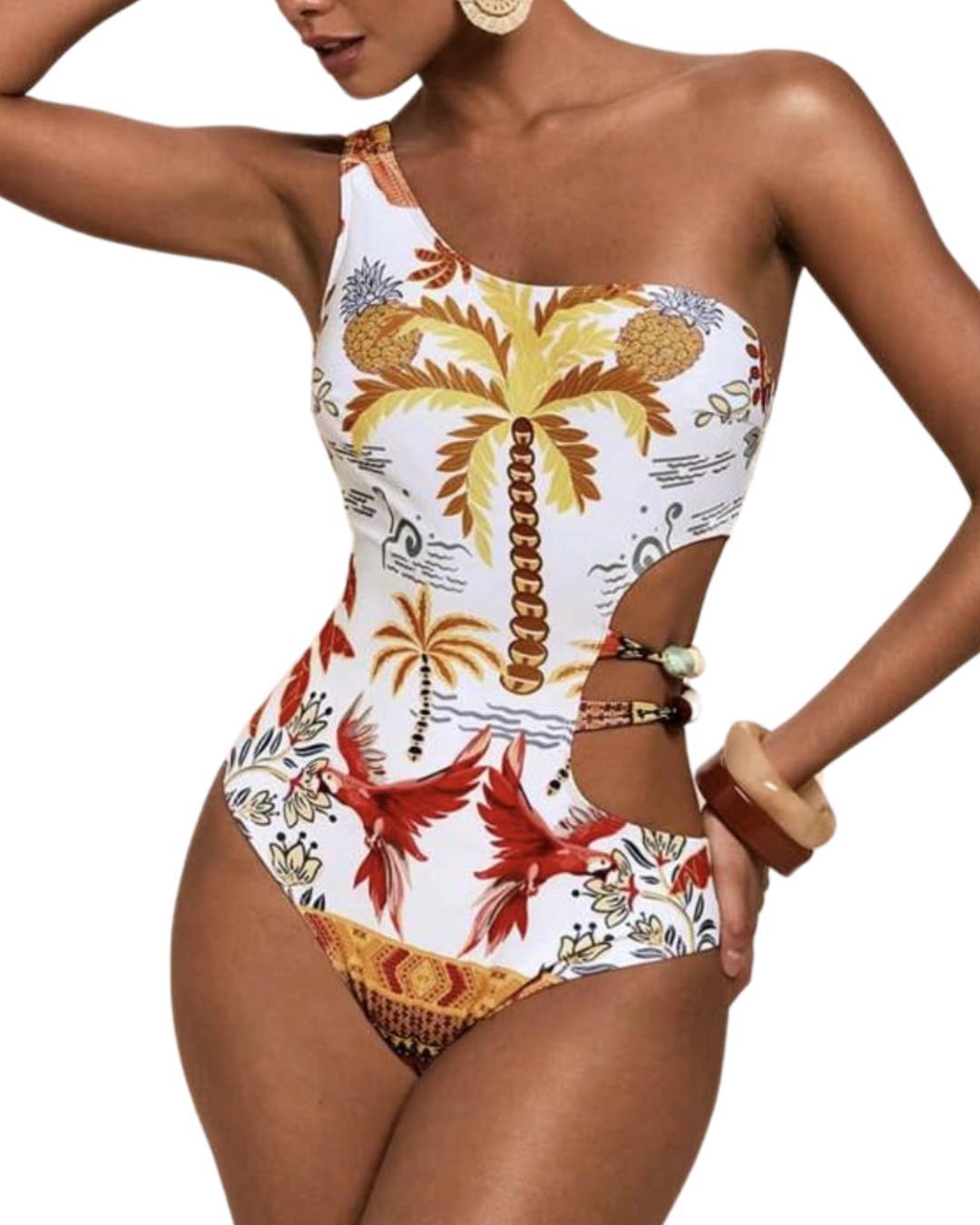 2 Pieces Floral Set Swimwear & Swim Skirt