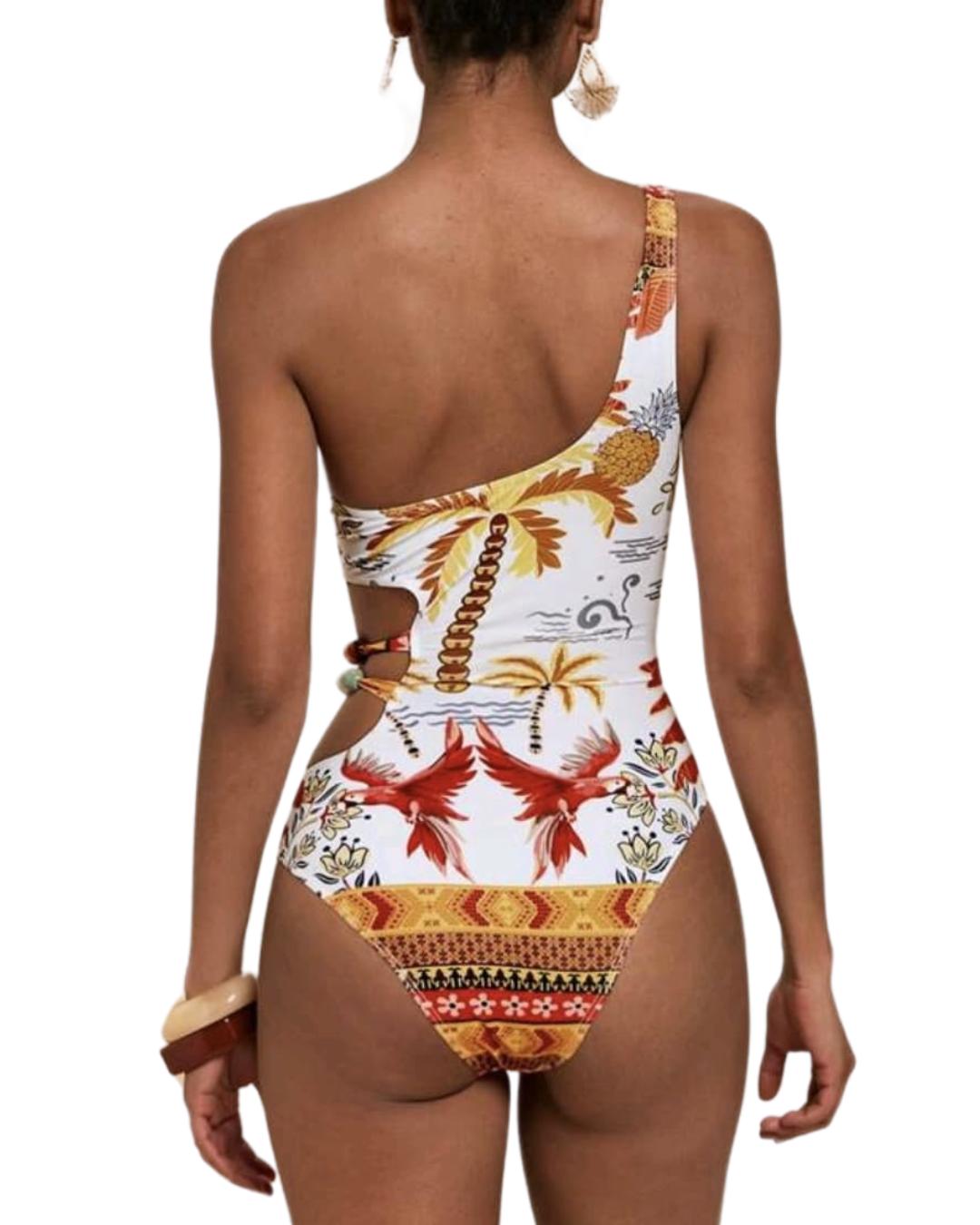 2 Pieces Floral Set Swimwear & Swim Skirt