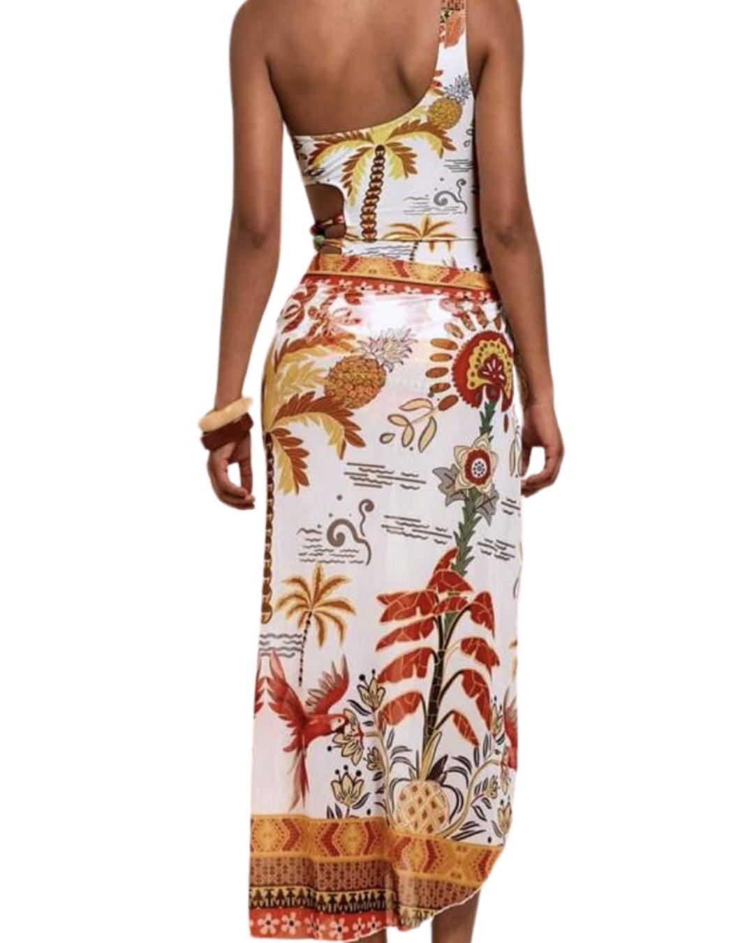 2 Pieces Floral Set Swimwear & Swim Skirt