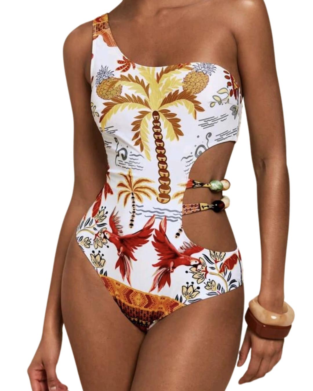2 Pieces Floral Set Swimwear & Swim Skirt