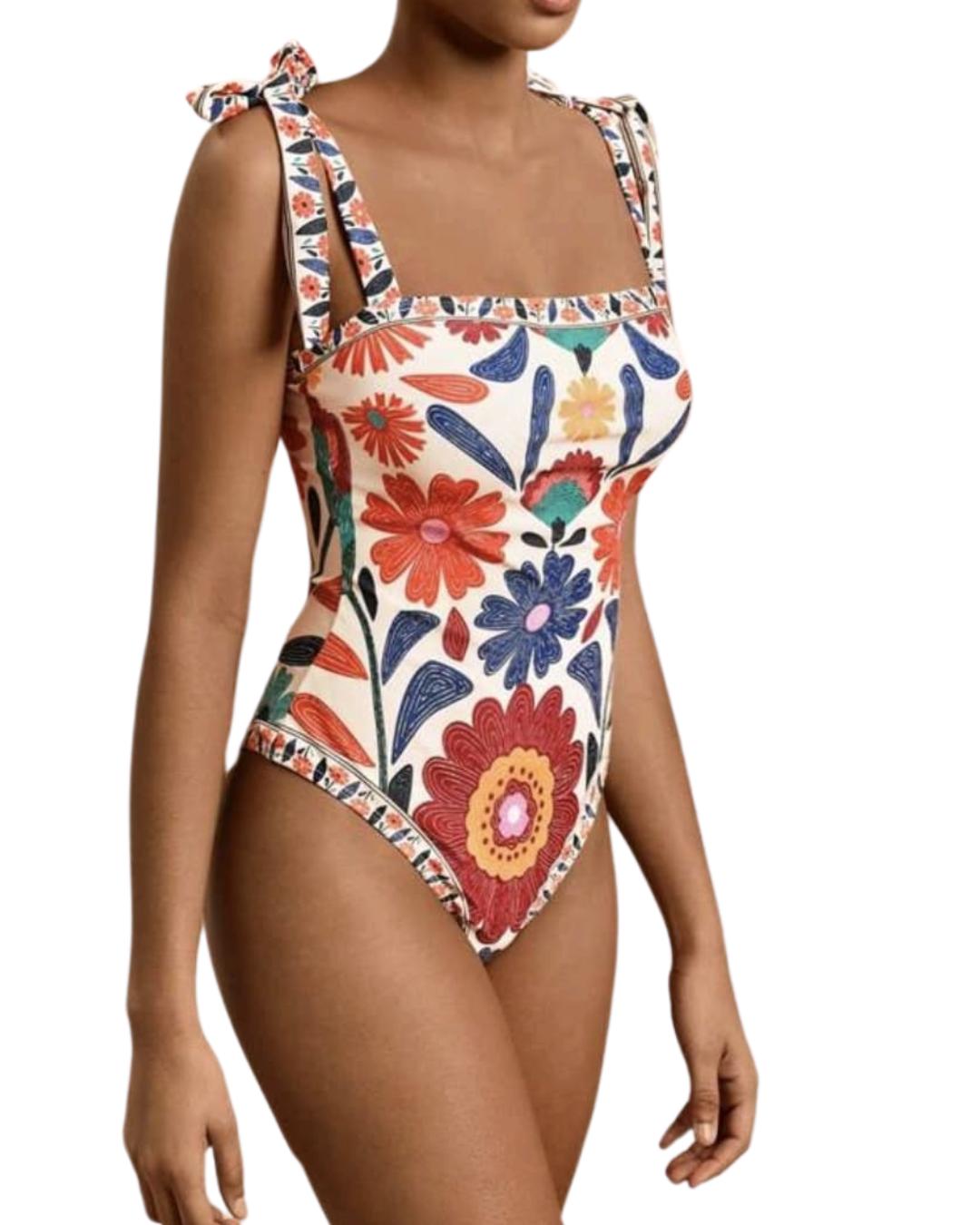 Women's Floral Print One-Piece Swimsuit