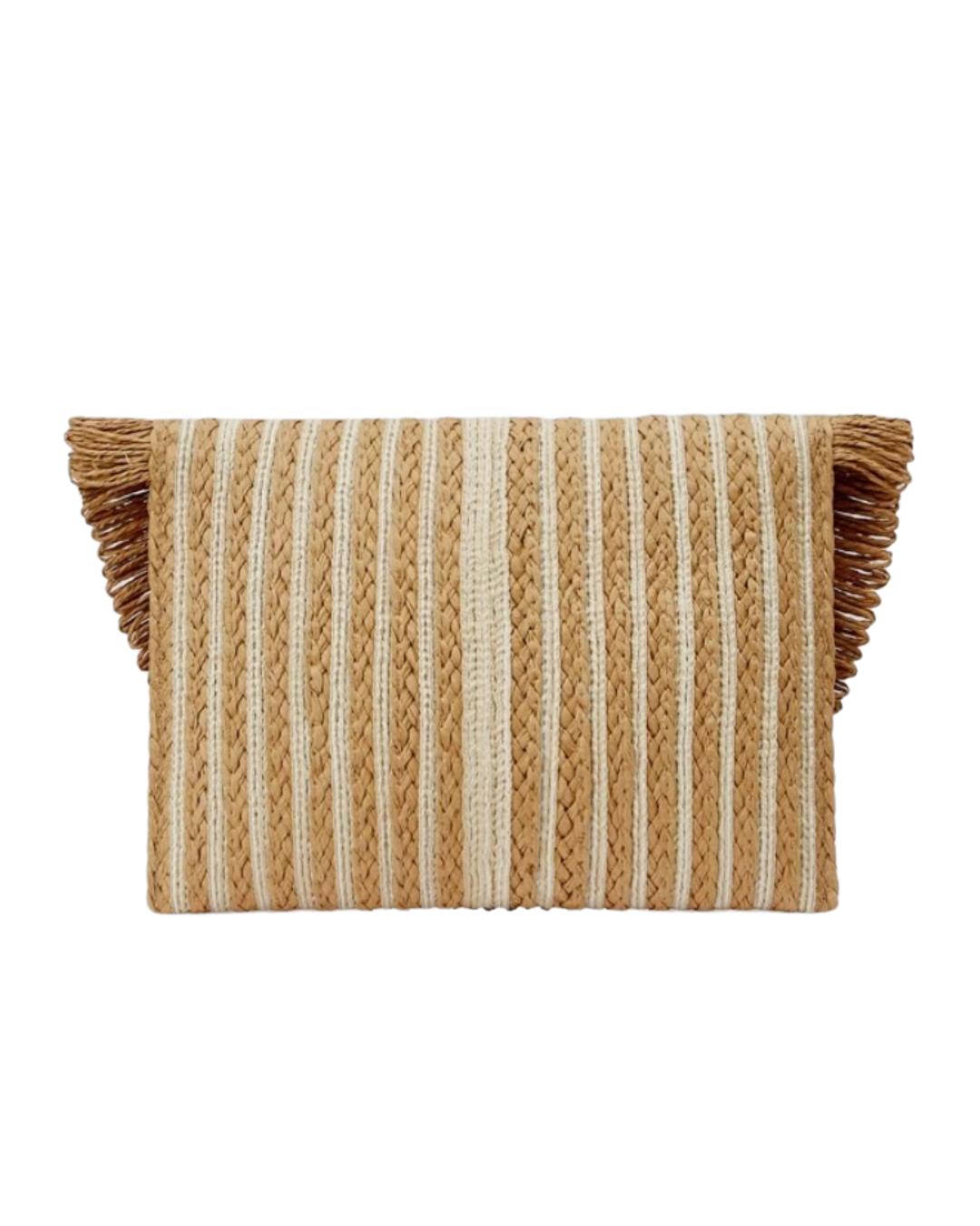 Holiday Boho Fringed Stylish Woven Clutch Bag