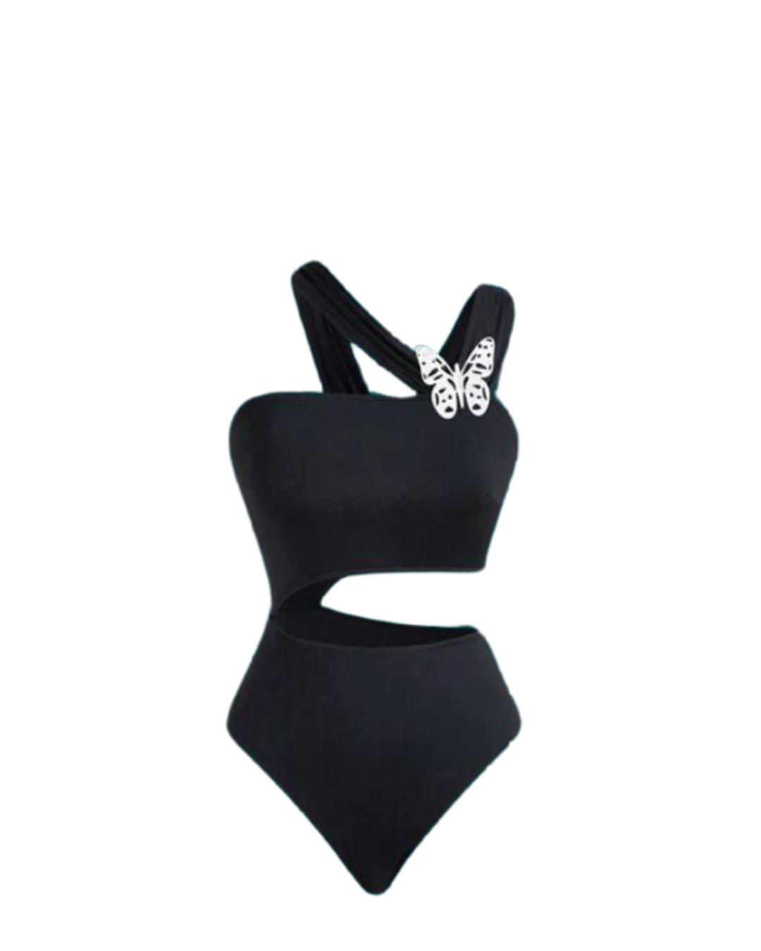 3D Butterfly Hollow Out One-Piece Swimsuit