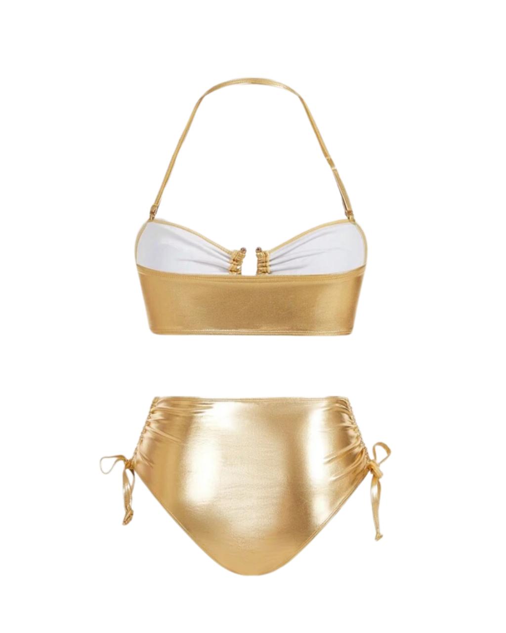 Gold Two Pieces Swimwear Set