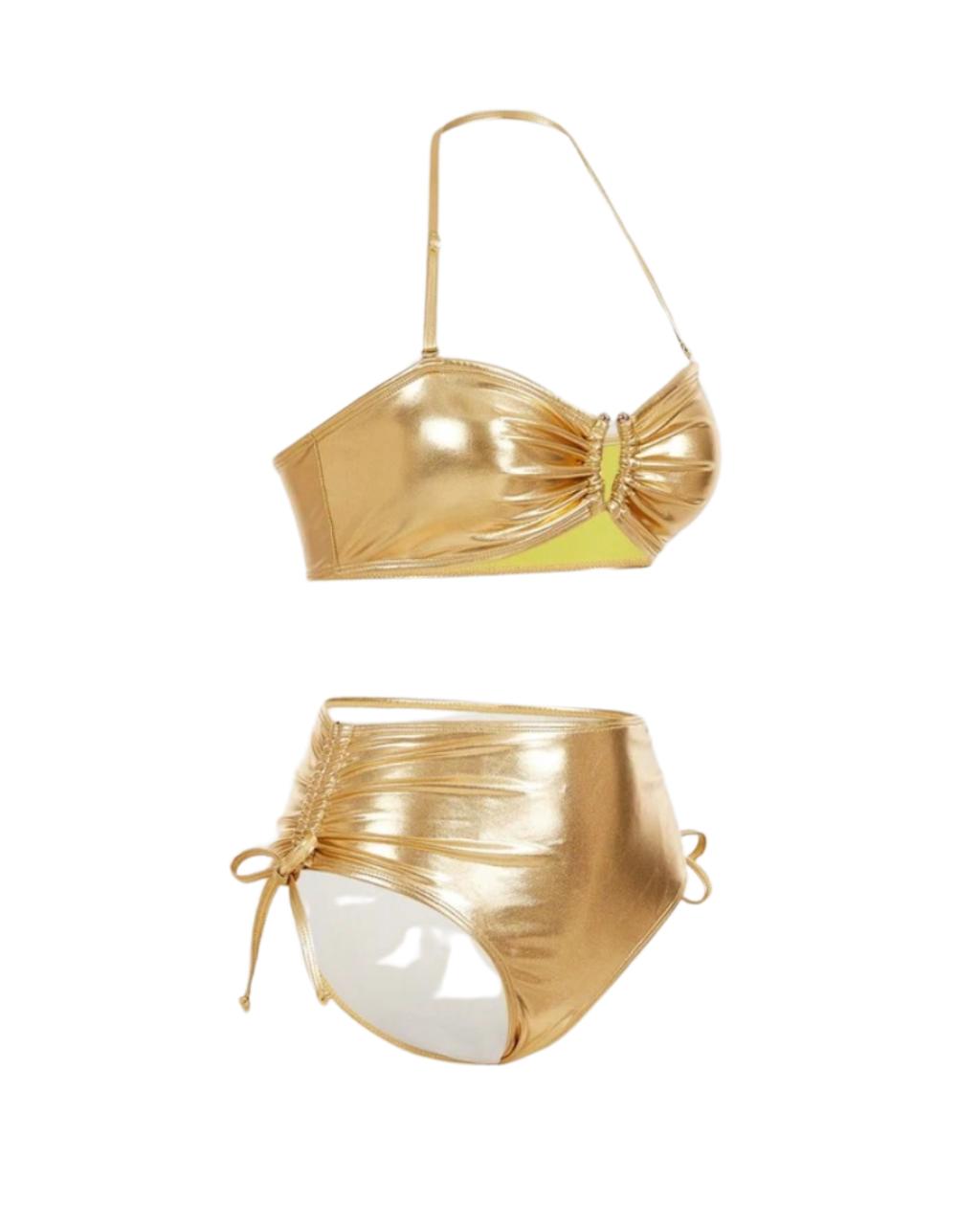Gold Two Pieces Swimwear Set