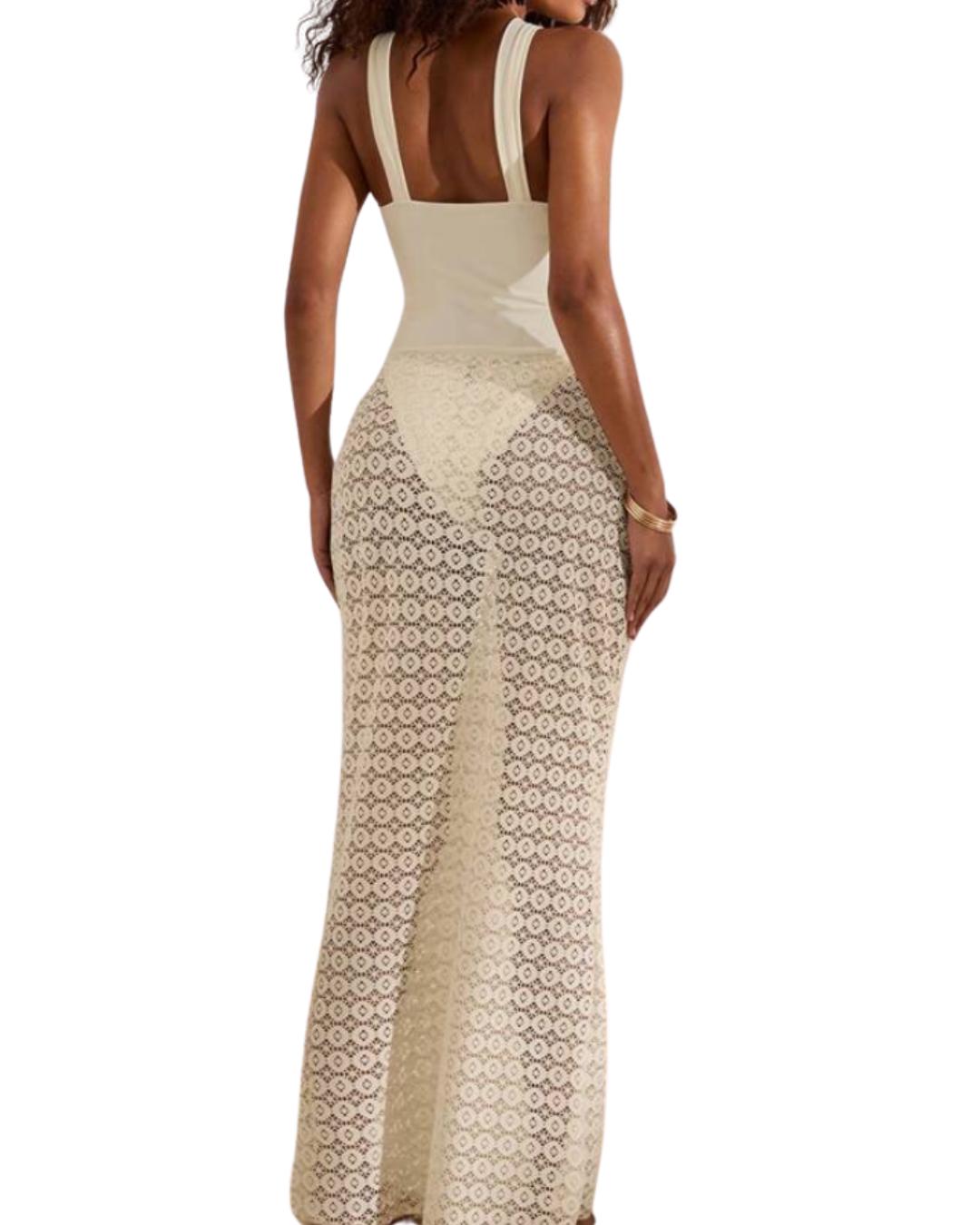 Summer Vacation Beach 3D Floral One-Piece Swimsuit And Cover Up Skirt