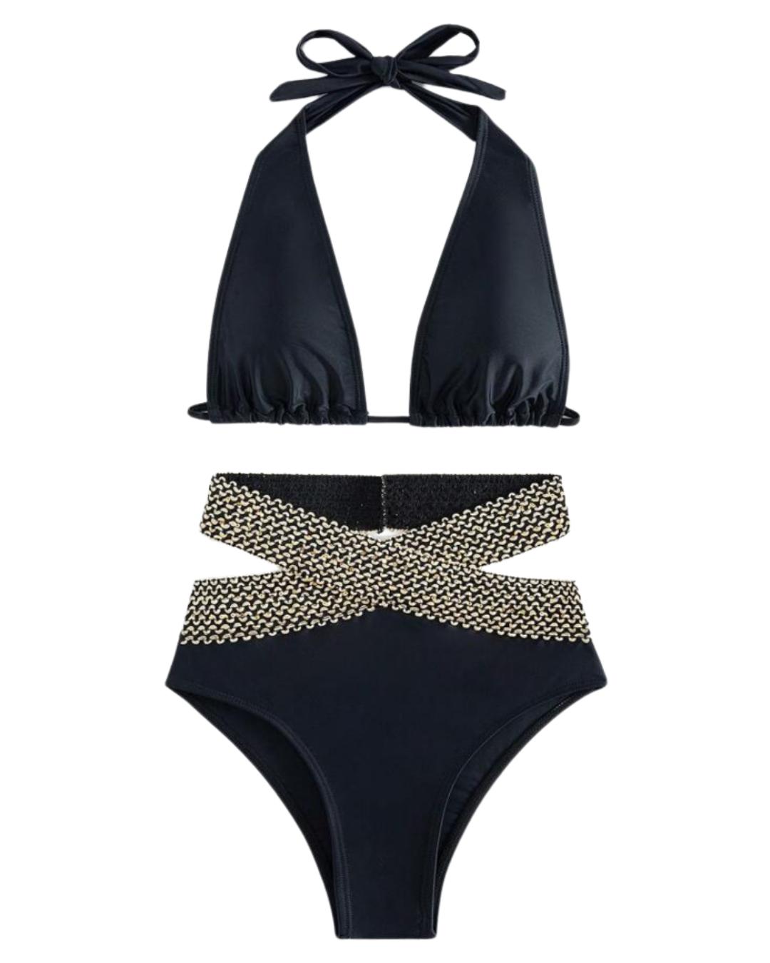 2 Pieces High Waist Split Bikini Swimwear