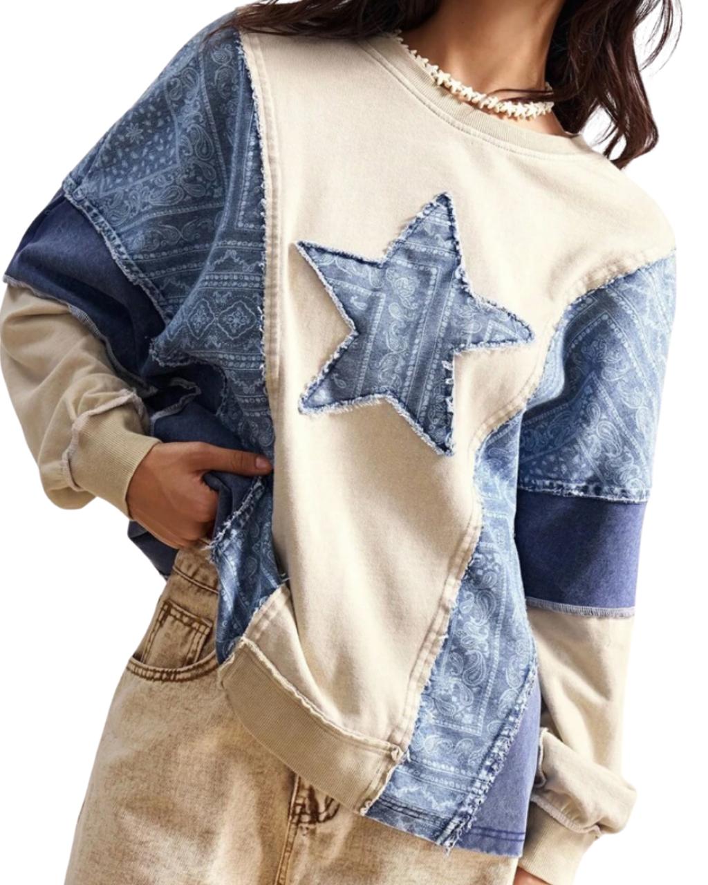 Long Sleeve Loose Fit Women Sweatshirt