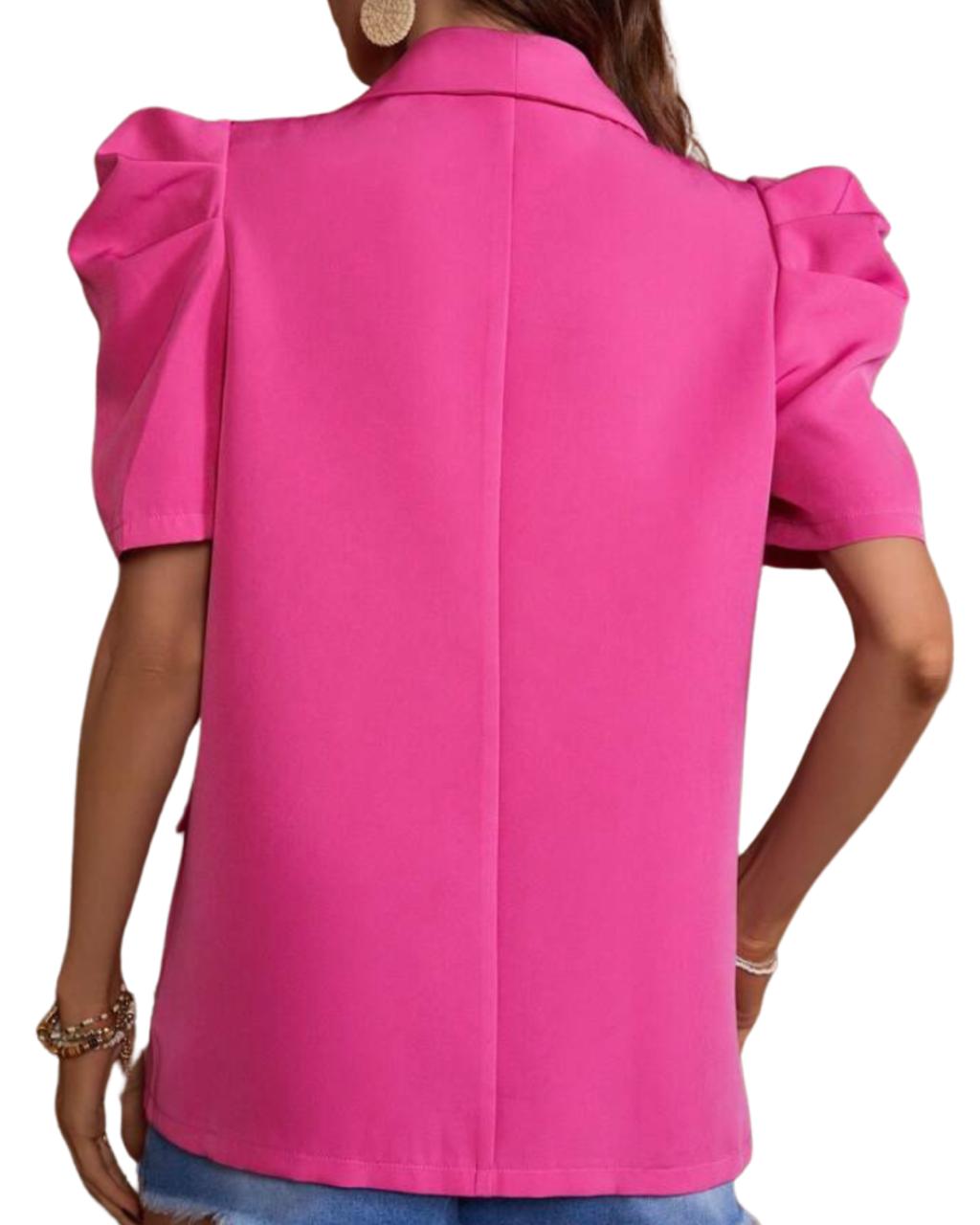 Women's Short Puff Sleeve Blazer