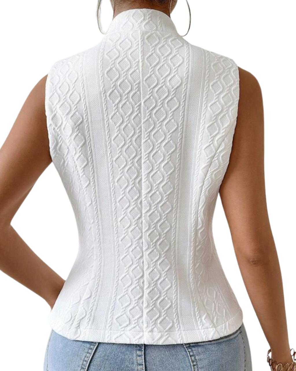 Solid Color Jacquard Suit Vest Jacket