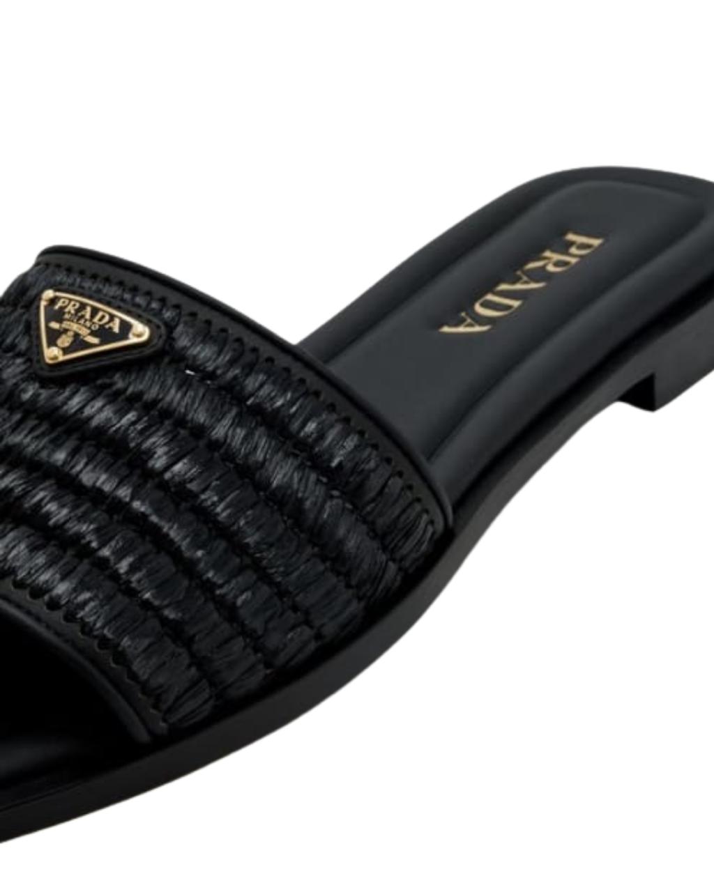 Prada Crochet Slide Sandals