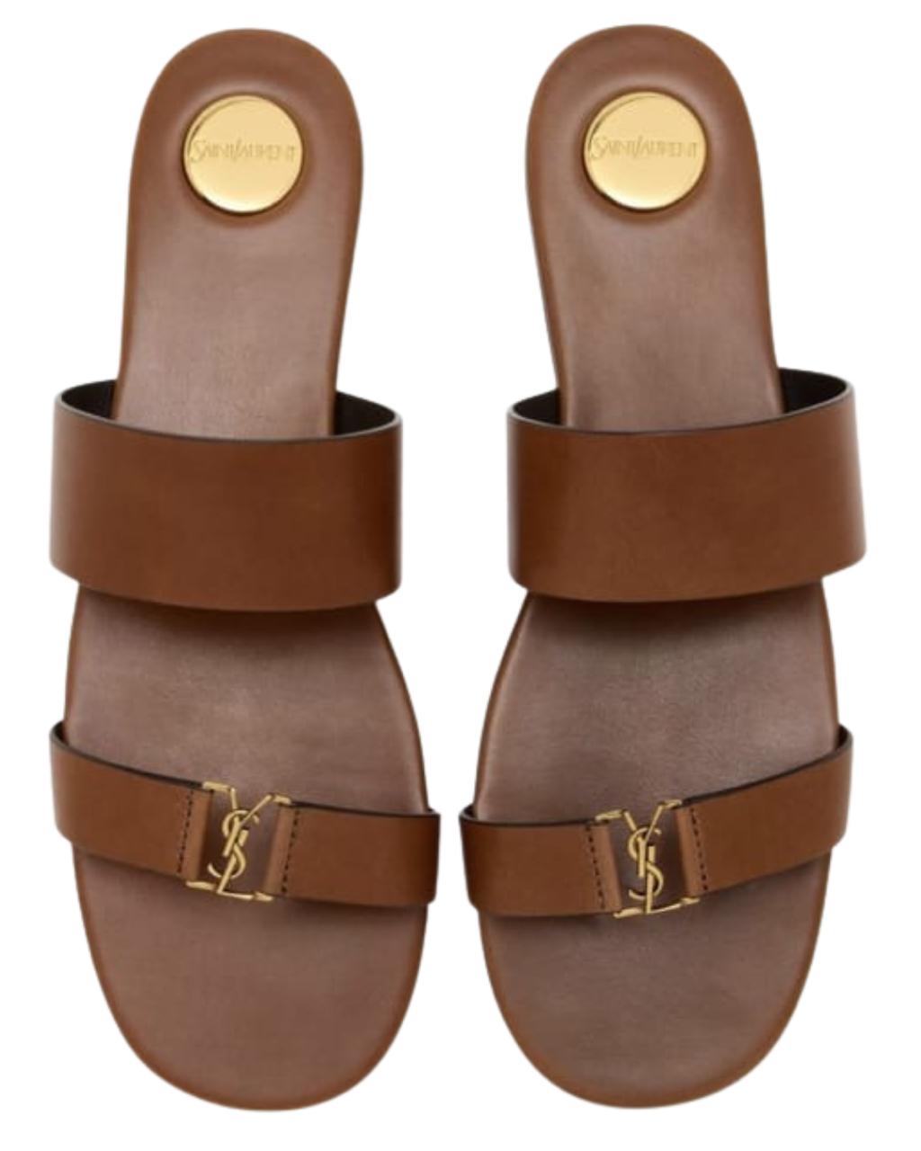Saint Laurent Babylone Leather Slides