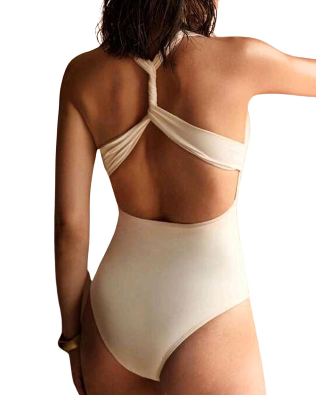 Deep V-neck Wrap Swimsuit