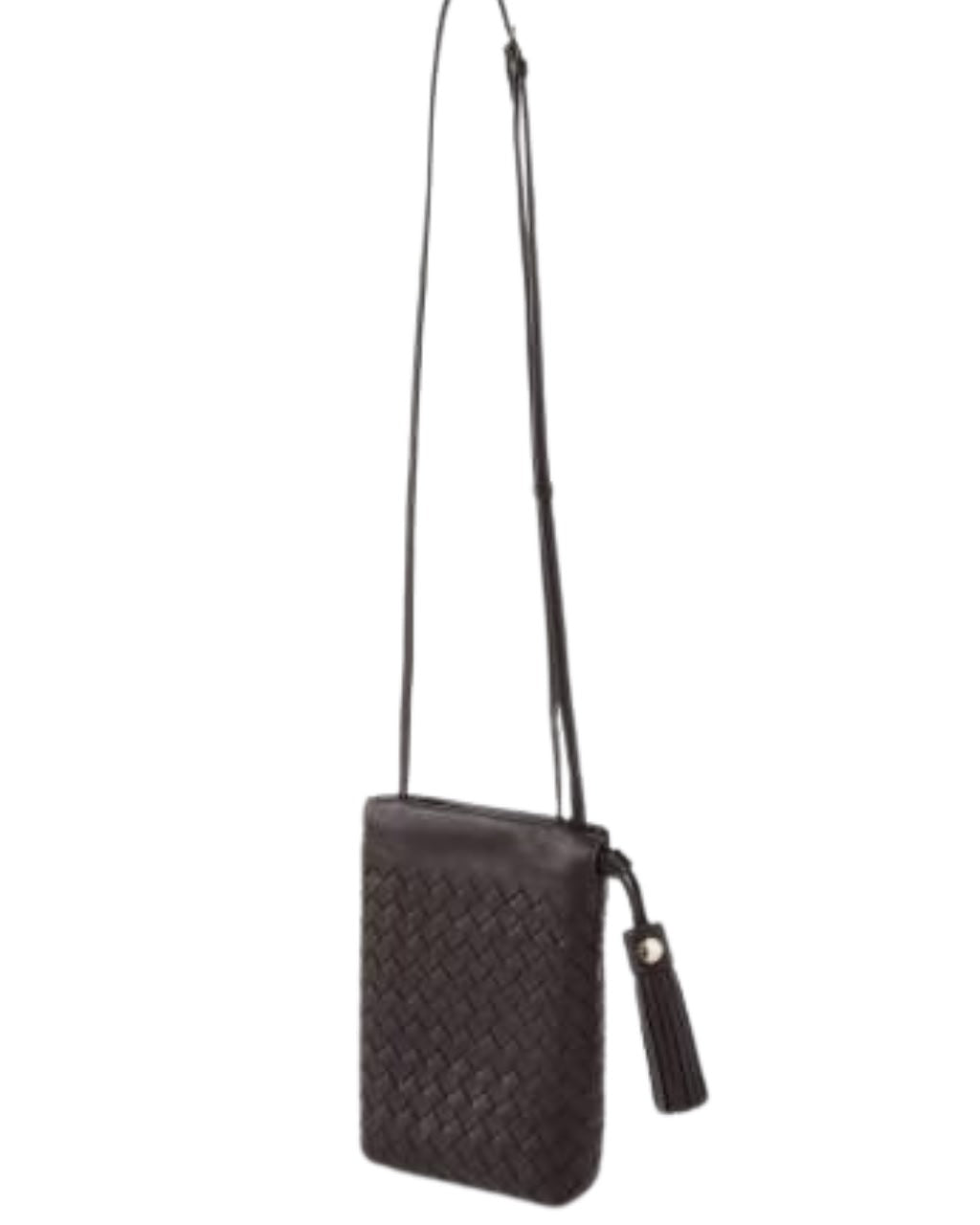 Aspinal Of London Hudson Crossbody Drawstring Pouch in Woven Leather