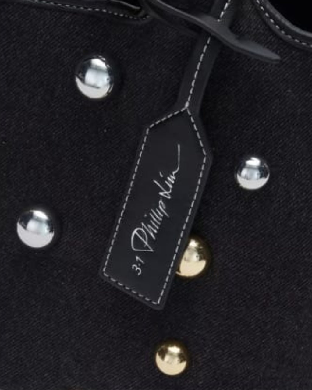 3.1 PHILLIP LIM Mini Dome-embellished Market Tote Bag in Denim