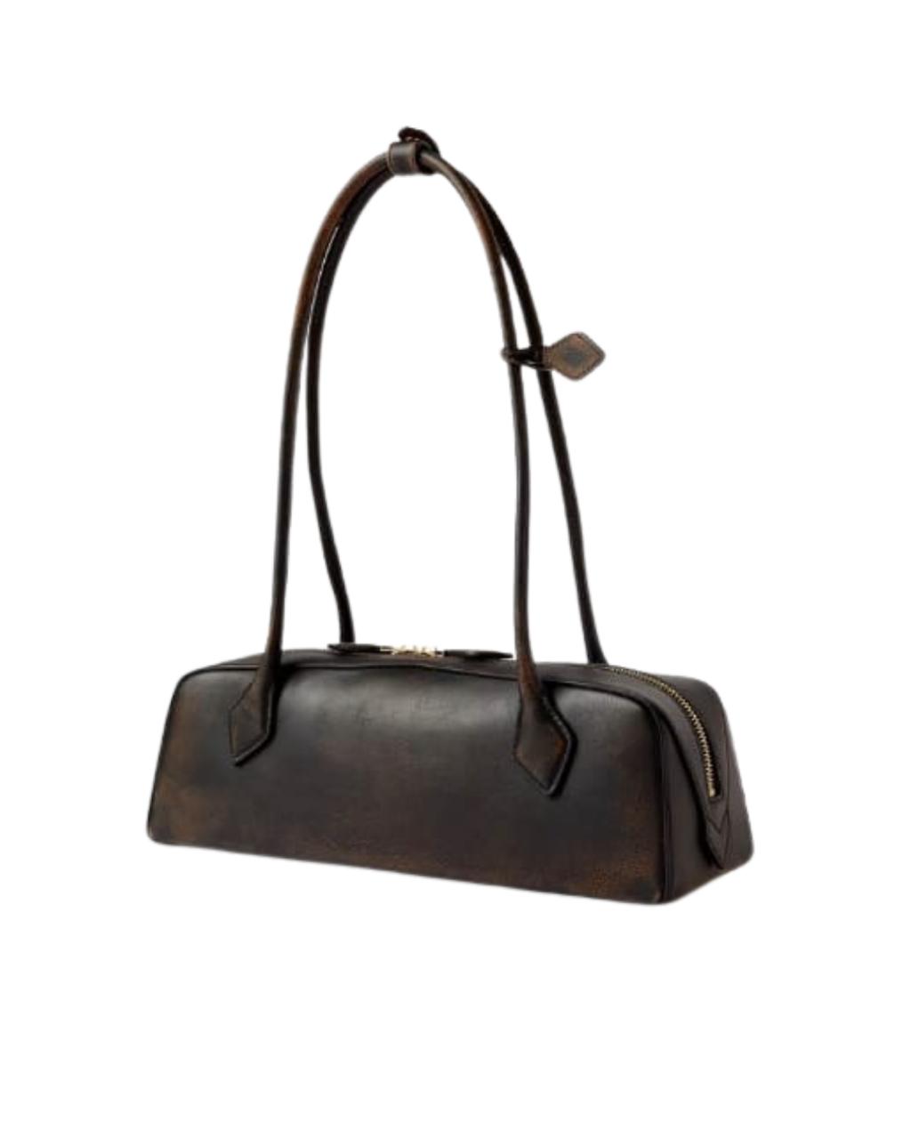 Alaïa Le Teckel Medium Shoulder Bag in Washed Leather
