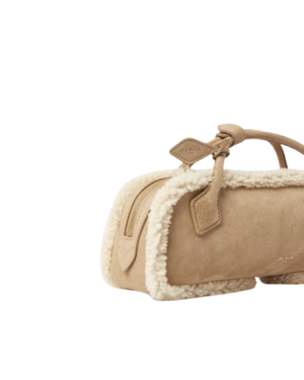 Alaïa Le Teckel Clutch Bag in Suede & Shearling
