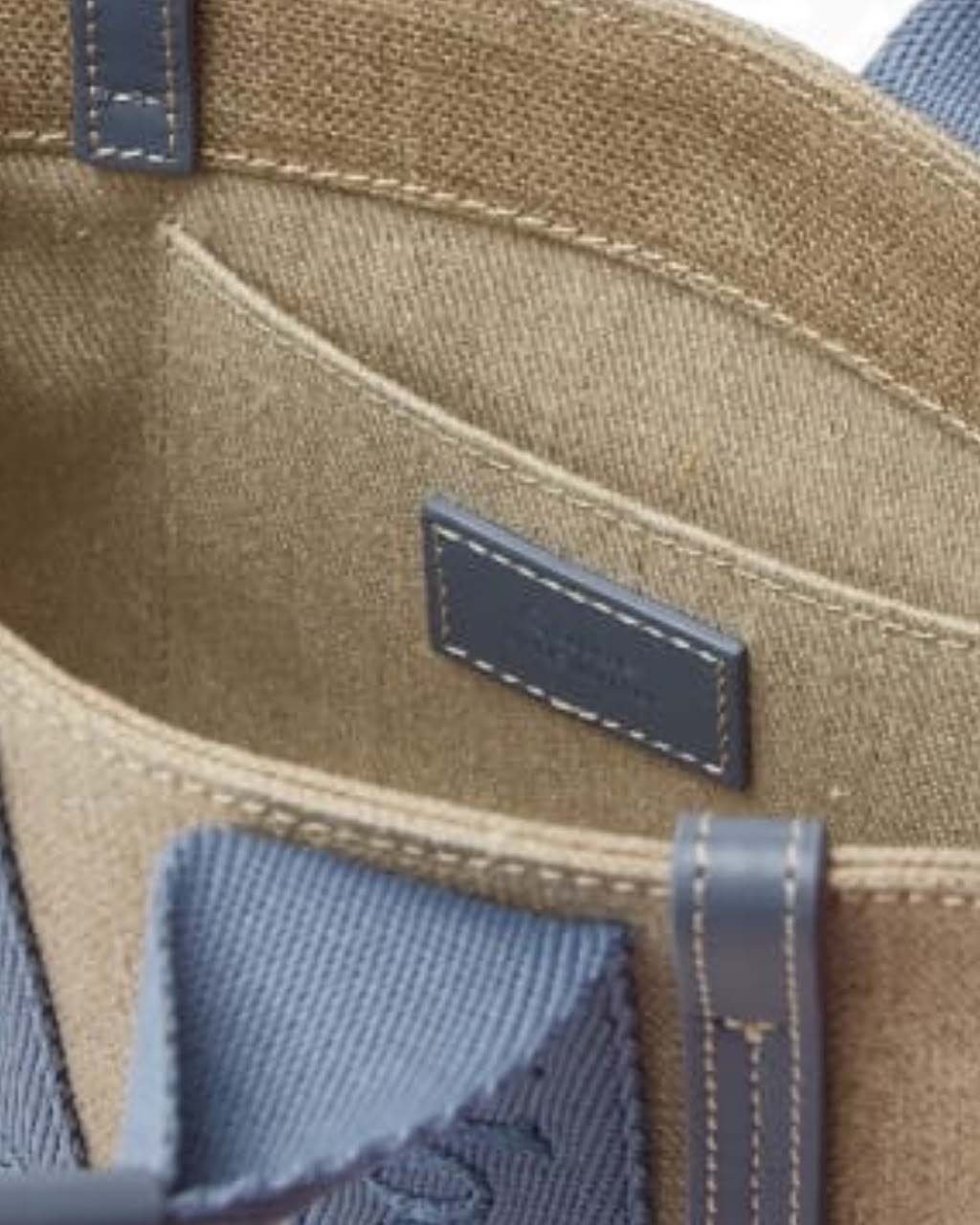 Chloé Woody Mini Tote Bag in Linen Canvas & Calfskin