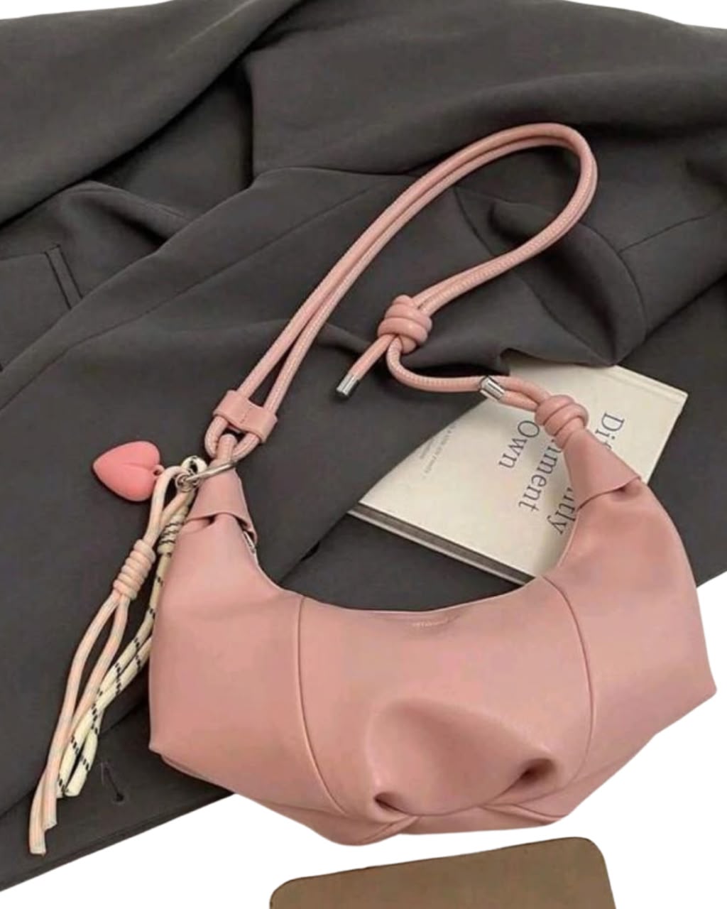 Solid Color Crescent Shape Shoulder Bag
