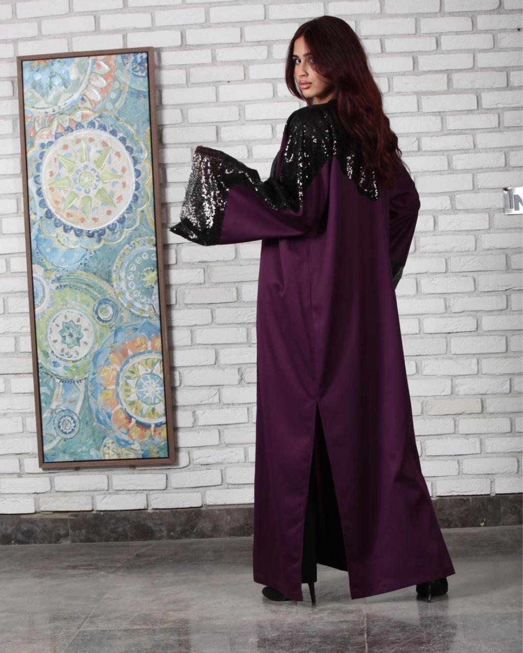 Ola Azzam Brand New Velvet Kaftan with Sequin