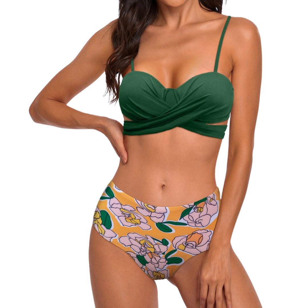 Printed x Green Brand New Bikini Set - mymadstore.com