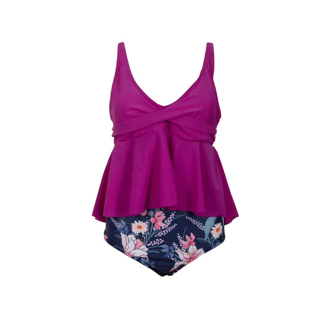 Pink Tankini with Flower Bottom