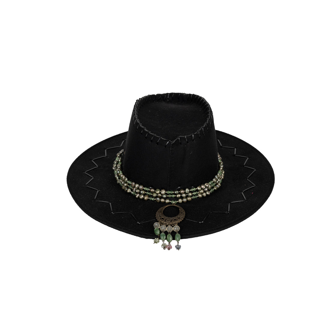 Black Cowboy Brand New Hat with Accessories