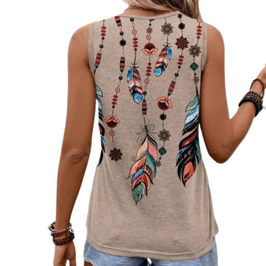 Shein Brand New Feather Print Top