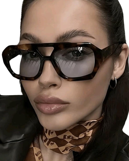 Asymmetrical Double Beam Y2K Women Glasses 