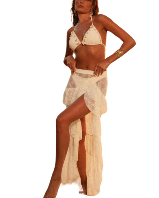 Chic White Swimsuit With Cover-Up