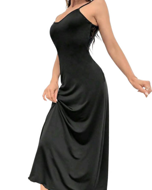 Lace Backless Long Night Dress