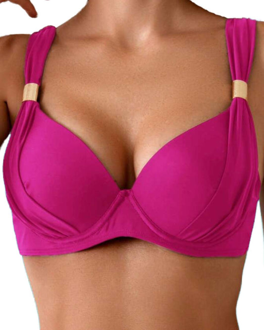 Red Violet Two Pieces Swimwear Set