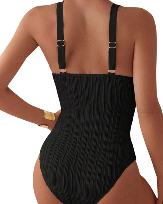 Women's Sleeveless V-Neck Slim Fit One Piece Swimsuit