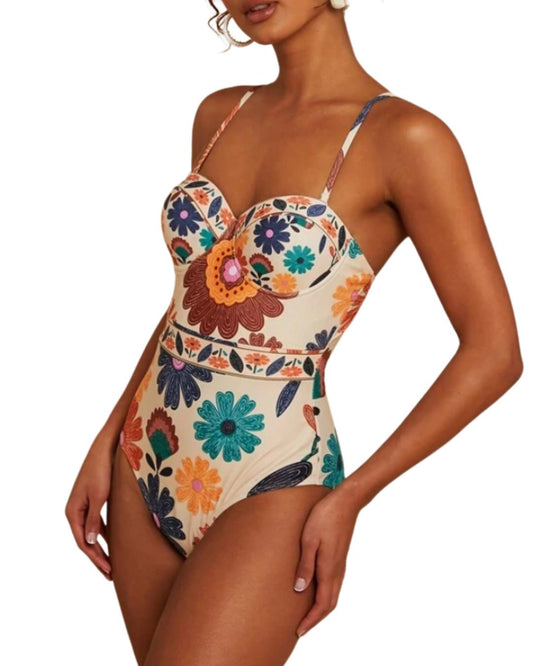 Flower Printed Swimsuit Set
