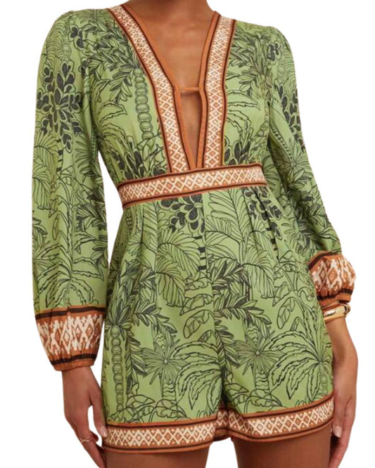 Deep V-Neck Casual Jumpsuit