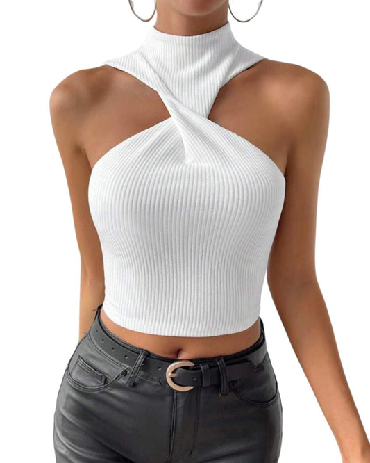 Twist Front Crop Tank Top