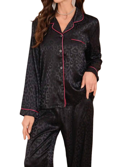 Women Animal Print Jacquard Night Suit Set