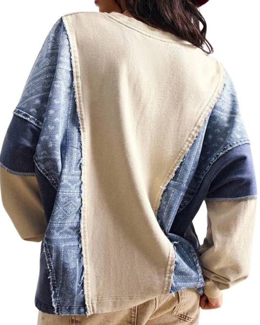 Long Sleeve Loose Fit Women Sweatshirt