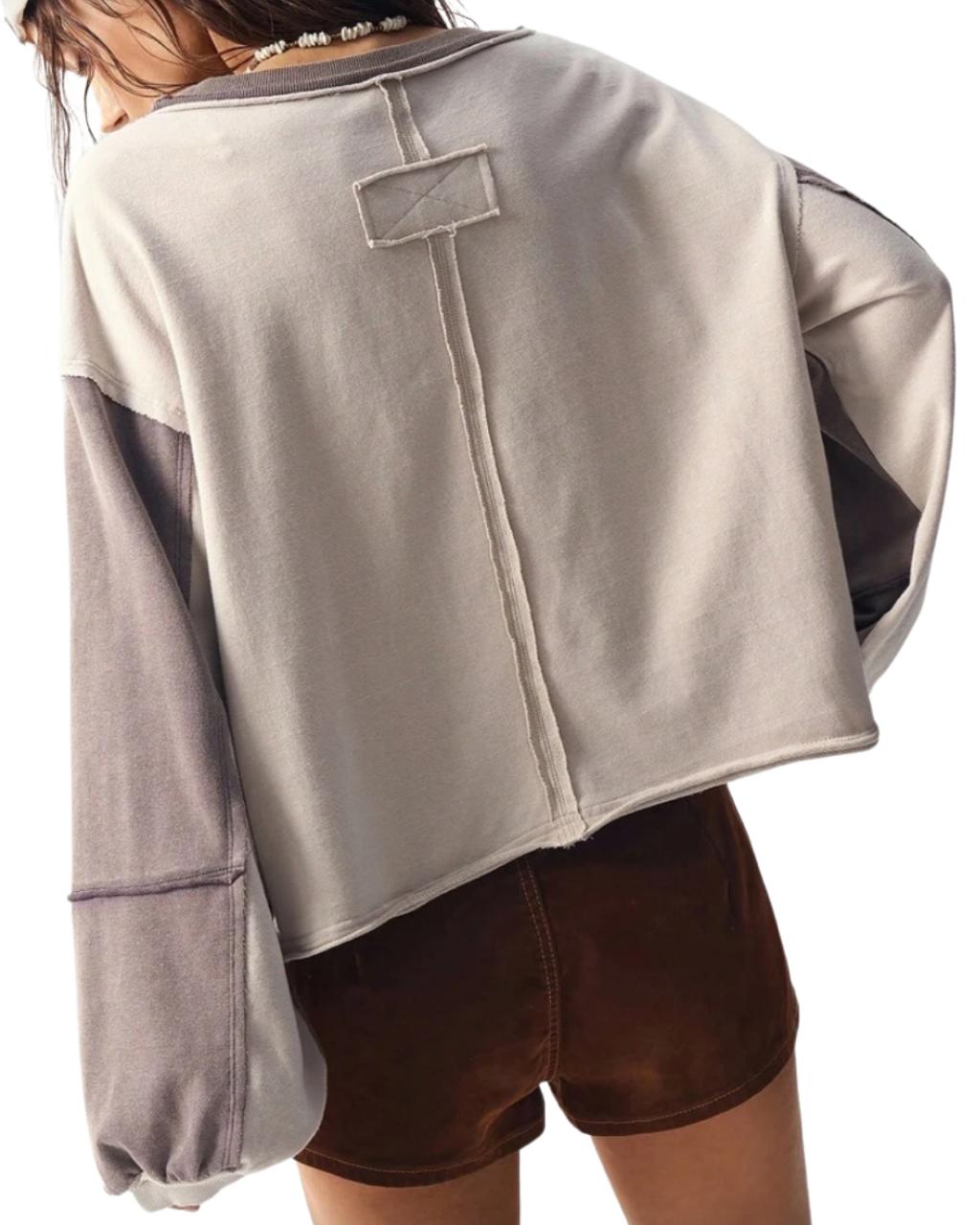 Casual Knit Loose Fit Long Sleeve Sweatshirt For Women