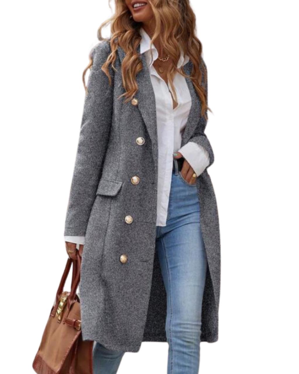 Solid Color Long Sleeve Coat