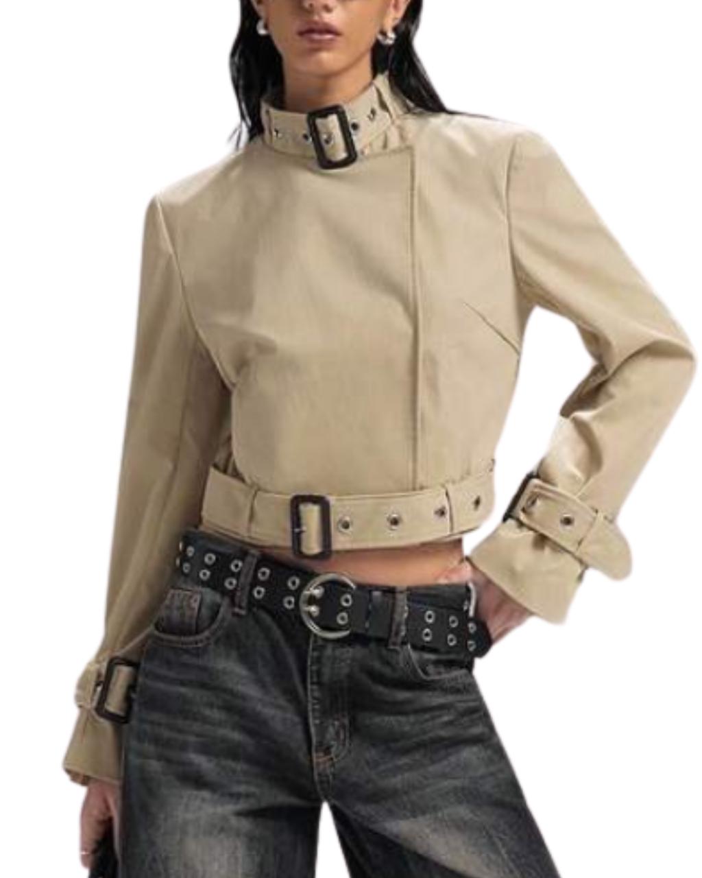 Minimalism Women's Solid Color Long Sleeve Cropped Bomber Jacket