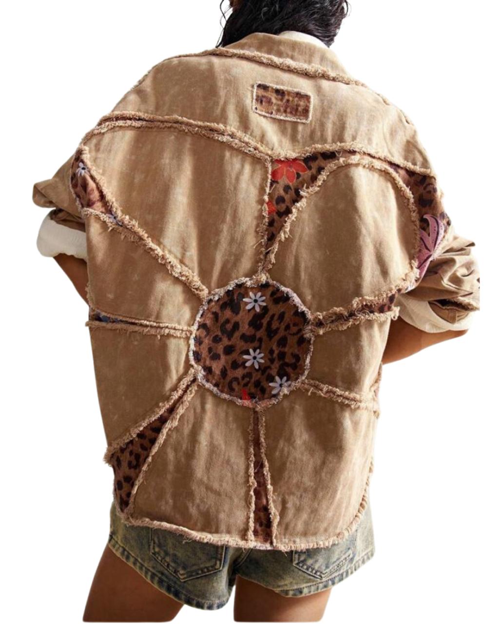 BOHO Leopard Print Casual Retro Woven Women Jacket