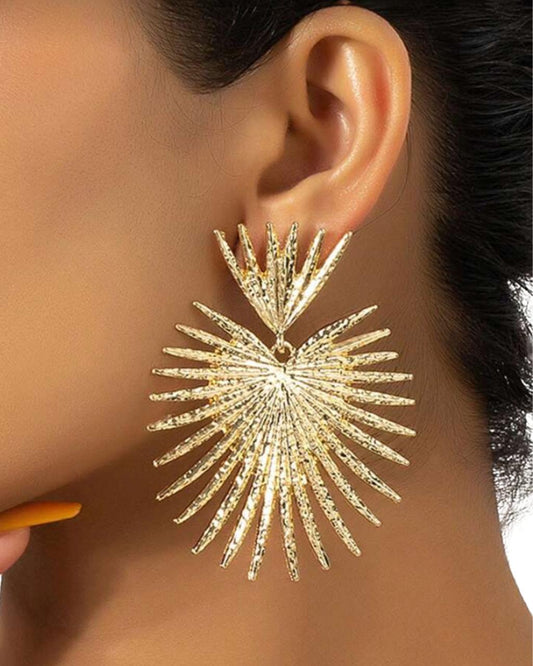 Painted Personality Fan Shape Earrings