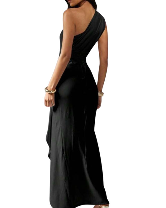 One Shoulder Maxi Gown Elegant Long Dress